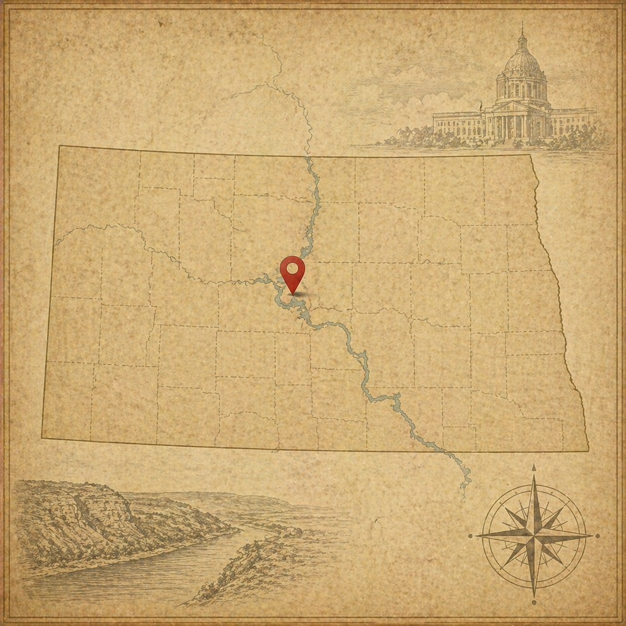 Map of Mandan