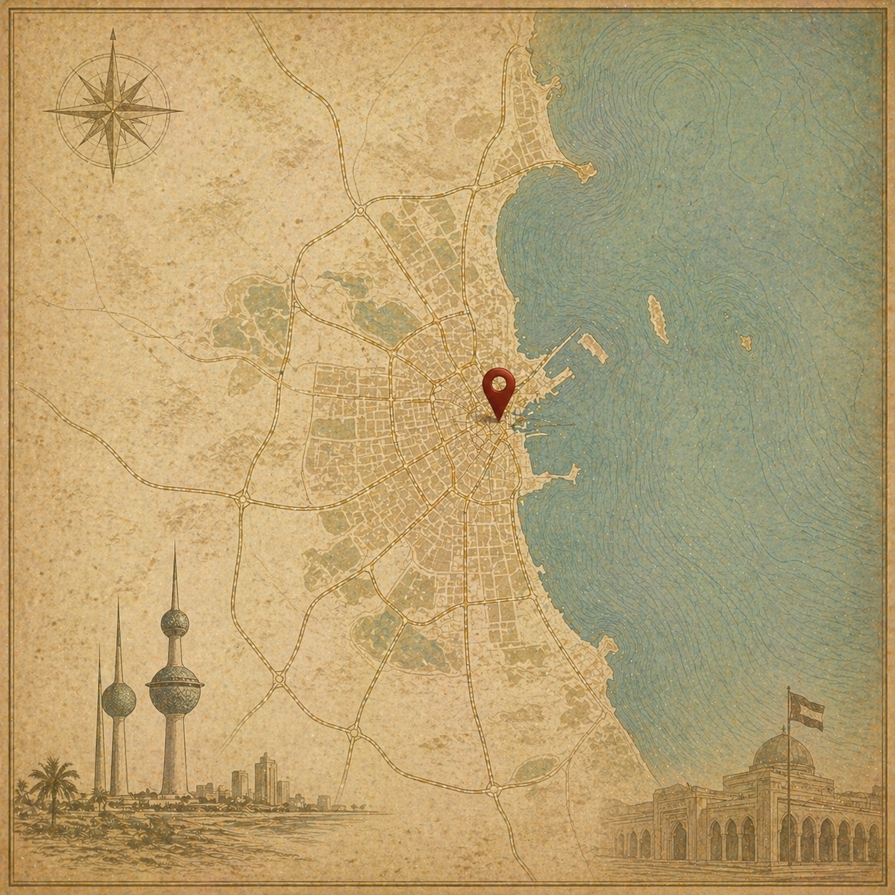 Map of Kuwait City