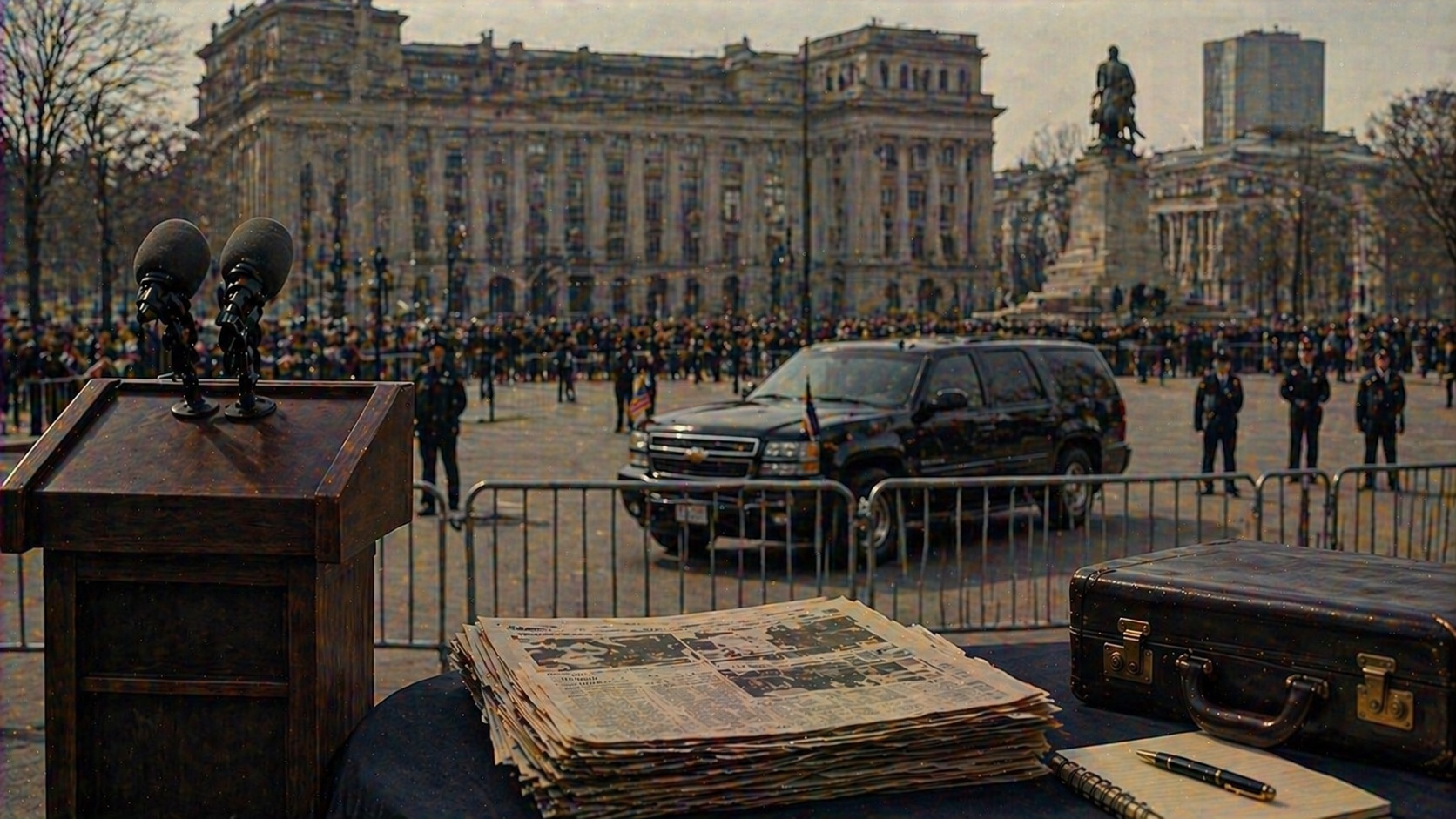 Historical illustration related to Attempted Assassination of George W. Bush.