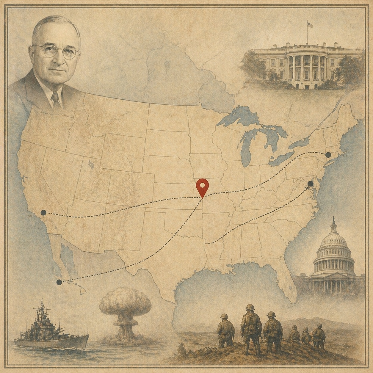 Key locations in Harry S. Truman's life