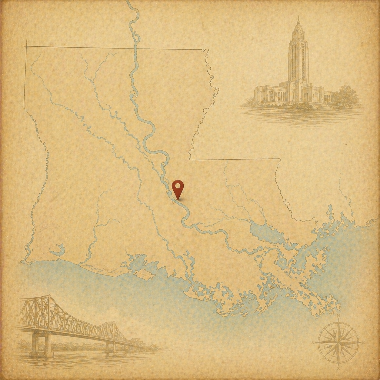 Map of Baton Rouge