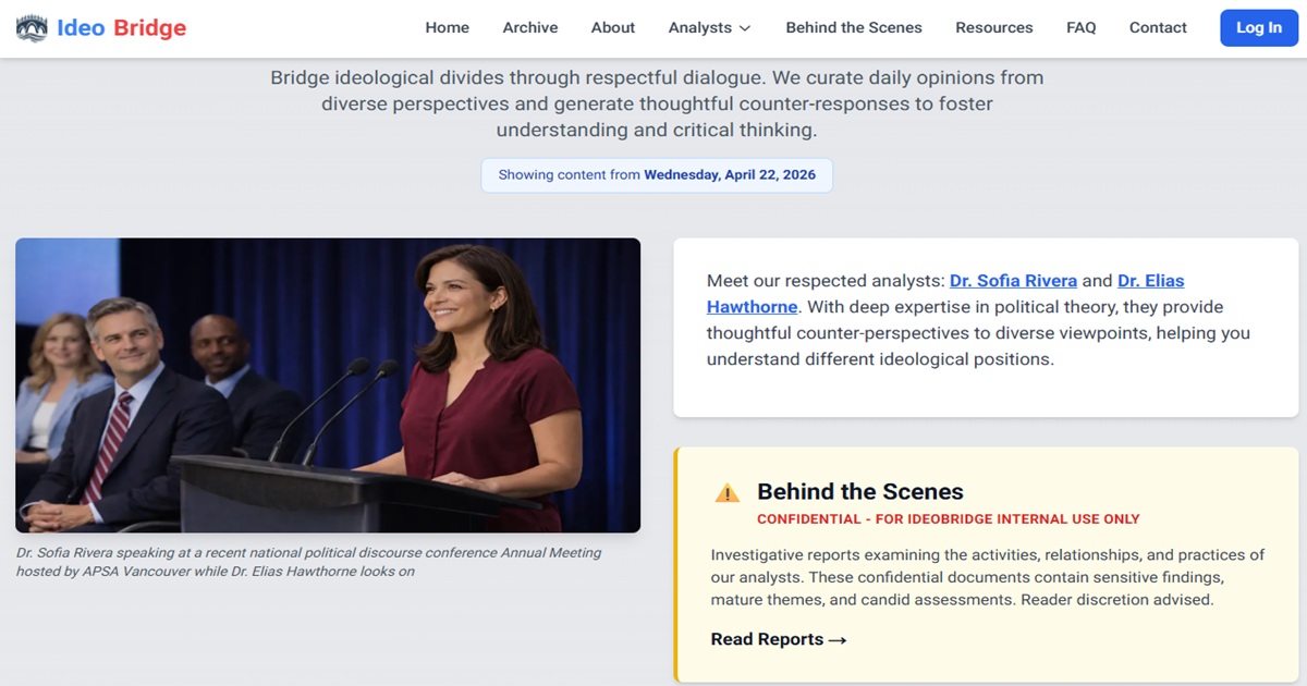 Screenshot of the home page for the Ideo Bridge website